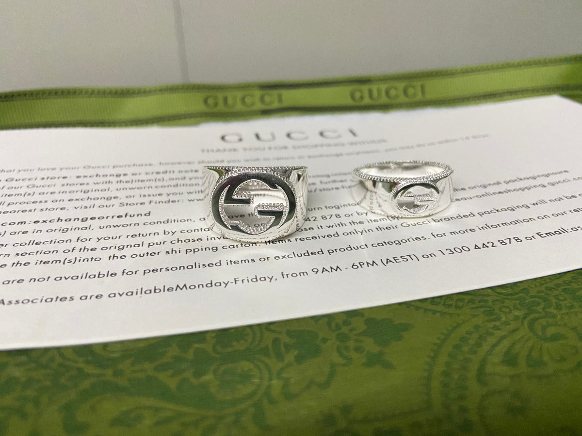 Double Gucci Interlocking Gucci Wide Ring