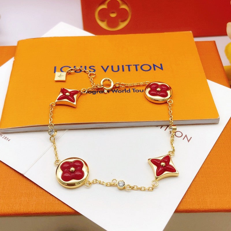 18K Louis Vuitton Blossom Red Flower Bracelet