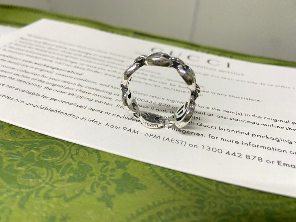 Double Gucci Interlocking Gucci Chain Ring