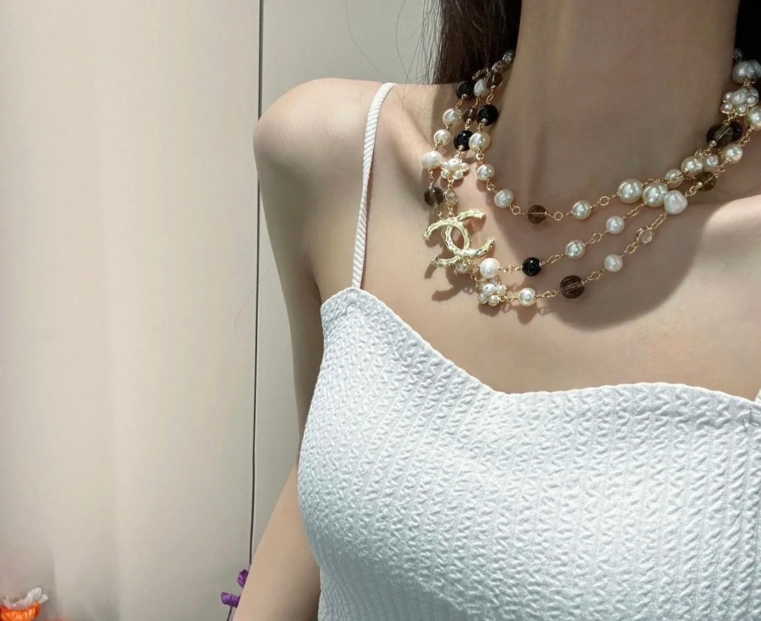 18K  Chanel 24B Long Pearls Necklace