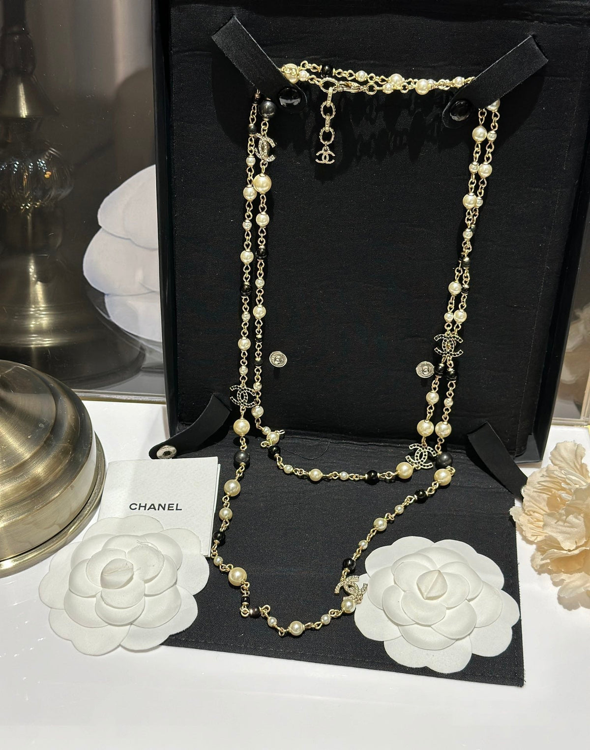 18K  Chanel 24S Long Pearls Necklace